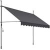 tectake® Tenda da Sole a Morsetto con Manovella, Altezza e Inclinazione Regolabile, Telo Impermeabile e Resistente ai Raggi UV, Ideale per Balcone e Terrazzo, 300x180cm - Nero/Grigio