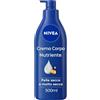 NIVEA Crema Corpo Nutriente 500 ml, Crema idratante corpo 72h arricchita con Acido Ialuronico Puro, Olio di Mandorla e Siero Nutrimento Intenso, Crema corpo idratante pelle secca o molto secca