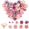 HOCUCHELAND 40 vasi di fiori artificiali, per fai da te, 9 stili, fiori artificiali, mini fiori di seta, per matrimonio, casa, fai da te, scrapbooking, fiori decorativi