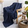 Milam London Coperta In Cotone, Telo Per Poltrona E Divano | 170 x 200 cm - Blu Navy, Copriletto Singolo, Topper Divano