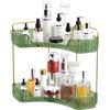 MOACC Organizzatore di Trucco, Organizzatore di Cosmetici ad Grande Capacità, Organizzatore di Profumi, Make Up Organizer Adatti per Toeletta Camera da Letto Bagno Cucina, 2 Strati, Verde