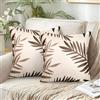 ETOLISHOP Fodere per Cuscini Copricuscino 45x45 Federe per Cuscini Marrone Foglie Federa per Divano Quadrati Copricuscini per Divano in Poliestere per Divano Letto Camera Soggiorno Patio Esterno Giardino Casa