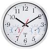 Ziprote Orologio da Parete, Orologio da Parete Radiocontrollato con Display di Temperatura e Umidità, Orologio parete cucina,per camera da letto soggiorno (Bianco)