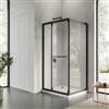 DEGHI Box doccia 100x70 cm rototraslante con vetro temperato trasparente e profilo nero 195h - Nook