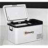 Outsunny Frigorifero e Congelatore Compressore 25 L portatile fino a -20 ℃ con luce LED e manici pieghevoli per auto 12/24 V e 240 V per casa campeggio viaggi 58,5 x 33,5 x 35,2 cm bianco