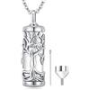 Friggem Collana con Ciondolo Albero della Vita in Argento Sterling 925 Rettangolare, Urna Commemorativa per Ceneri