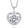 MomentWish Collana Donna Cuore, 2 Carato Moissanite Punto Luce Diamante Collana Argento 925 Gioielli Regalo per Donne Fidanzata Mamma