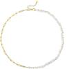Bellitia Jewelry Collana da Donna con Perle coltivate barocche d'Acqua Dolce - Catena Disponibile in Argento 925 Placcato in Oro 18k Lunghezza da 46 cm