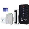 ReaIOKbii Tuya - Kit di controllo accessi impermeabile, wireless, WiFi, RFID, tastiera, retroilluminazione, touch + 15 portachiavi 125 kHz + blocco elettromagnetico 180 kg