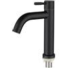 CENPEK Rubinetto per lavabo da bagno, Rubinetto per lavabo singolo in acciaio inossidabile, Design retrò elegante, Nero opaco Nero opaco per bagno, WC (S)