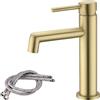 TRUSTMI Rubinetto per vasca da bagno, in ottone a caldo-freddo, monoforo montato, oro spazzolato