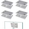Lyeteung 4 Pezzi 13.5mm Morsetto in Vetro, Lega di Alluminio Vetro Clip, Supporti per Vetro Regolabili, Clip di Fissaggio in Vetro, Morsetti per Vetro, per Vetri Spessi 10-13 mm, 180 Gradi
