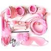 lineno Bondage Set Erotico 10 Pezzi in Pelle SM Giocattoli del Sesso con Manette Giocattoli Erotici Perfetti per Coppie Principianti (Rosa)
