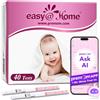 Easy@Home 40 x Test di Gravidanza Precoce: Ultra Sensibile Test Gravidanza 10mIU/ml - Pregnancy Test Altamente Accurato Rilevamento Rapido & Risultato Rapido (40 HCG Test)