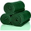 ALCLEAR 3 pezzi coperte in pile Oeko Tex, colore: verde abete, dimensione 130x160 cm, oltre 200 g/m2, coperta da divano, coperta da soggiorno, coperta da picnic, copridivano