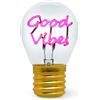 Legami - Lampada da Tavolo a forma di Lampadina, Ricaricabile con Cavo USB, Senza Fili, Bulb Fiction, Tema Good Vibes, 6.8 x 10.3 cm