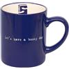 moses. libri_x Let's have a booky day, tazza in ceramica con incisione di alta qualità e motivo a libro, lavabile in lavastoviglie e microonde, tazza da caffè in colore blu elettrico, capacità 350 ml
