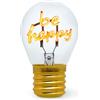 Legami - Lampada da Tavolo a forma di Lampadina, Ricaricabile con Cavo USB, Senza Fili, Bulb Fiction, Tema Be Happy, 6.8 x 10.3 cm