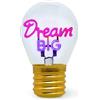 Legami - Lampada da Tavolo a forma di Lampadina, Ricaricabile con Cavo USB, Senza Fili, Bulb Fiction, Tema Dream Big, 6.8 x 10.3 cm
