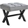 IBUYKE Sgabello piccolo da 30,5 cm di altezza, poggiapiedi quadrato in lino con gambe a X in metallo, multiuso come piccolo tavolino laterale, sgabello per soggiorno, camera da letto, ingresso