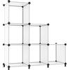 AWTATOS Organizer per armadio, modulare, 6 cubi, in plastica, per fai da te, libreria, vestiti, per casa, camera da letto, soggiorno, ufficio, bianco trasparente