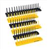 OEMTOOLS 22238 - Set di 6 vassoi per chiavi a bussola SAE e metriche, per chiavi a bussola da 1/4, 3/8 e 1/2, porta chiavi a bussola e vassoio organizer per cassetta degli attrezzi, nero e giallo