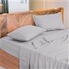 NARCISO - Lenzuola Matrimoniali 100% Cotone Made in Italy, Completo Letto Matrimoniale Composto da 1 Lenzuolo Sotto con Angoli 180x200, 1 Lenzuolo Sopra 240x290, 2 Federe Cuscini 50x80cm (GrigioCh)