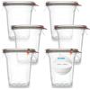 BAUER flaschenbauer.de - Barattolo per conserve da 1/2 l, WECK Quadroglas, utilizzabile come barattolo per marmellata, 6 pezzi, 500 ml