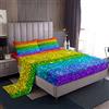 Loussiesd Set di lenzuola con glitter arcobaleno a righe colorate per bambini, ragazzi, ragazze, set di lenzuola multicolori per letto king size