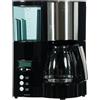 Melitta Optima Timer 100801 Macchina da Caffè Americano a Filtri con Timer e Caraffa in Vetro, Nera, Acciaio Inox, 1,2L
