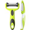 KOOSREEL 3 in 1 Econome a Julienne, Pelapatate per frutta e verdura, pelapatate con manico antiscivolo è ideale per sbucciare patate, carote e vari frutti e verdure