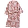 PRINCESS BRIDE Camicia da notte in garza di cotone stampata con cintura con cravatta, pigiama, comoda, comoda camicia da notte a vapore, yukata, sauna, kimono da donna, taglia XL (arancione), Arancione, XL-XXL