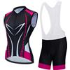 Mydawan Completo Ciclismo Donna Estivo Abbigliamento Bici MTB Tuta Ciclista Senza Maniche,Maglietta Bicicletta Gilet e Salopette Pantaloncini con 9D Gel Imbottiti,Maglia da Ciclo Asciugatura Rapida|10,S