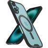 Smartish® Gripmunk - Custodia magnetica per iPhone 16, compatibile con MagSafe, leggera e protettiva, sottile e leggera con grip, fodera in microfibra, per Apple iPhone 16, motivo: Clearly Black