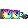 Nfortec - ATRIA X Liquid CPU Cooling ARGB 240 mm, Infinity Mirror ruotabile di 360 gradi, 2 ventole PWM ARGB da 120 mm, compatibile con AMD e Intel, nero