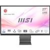MSI Modern MD271UL Monitor Business, 27" 4K UHD IPS- 60Hz , 4ms, 3840x2160, schermo eyefriendly, 99% DCI-P3 / 139% sRGB Colour Gamut - 2x HDMI 2.0b, DP 1.2a, USB Type-C (65W PD)