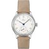 Laco Orologio marino Cuxhaven/Bremerhaven, meccanismo a carica manuale, cassa in acciaio inox, vetro zaffiro, cinturino in pelle, made in Germany, crema, Damen, cinghia