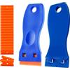 setooline Raschietto,Raschietto vetro,Togli silicone,Rimuovi silicone,Spatola per silicone,2 raschietti con 20 lame-Utilizzato per rimuovere adesivi, rimuovere adesivi, rimuovere etichette&e finestra