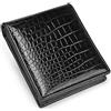 Alice Fan Lusso Vera Pelle di Coccodrillo Uomini Portafoglio Pelle Alligatore Bifold Portafoglio Uomo Breve Portafogli, Pancia nera, Portafoglio in pelle di coccodrillo naturale
