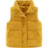 SEAUR Gilet Trapuntato Inverno per Ragazze 1-8 Anni Cappotto senza Maniche Bambino Unisex Caldo Piumino Velluto senza Maniche, giallo, 7-8 Anni