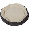 Danish Design Essentials - Cuccia trapuntata per cani, color antracite, grande, 65 x 65 x 16 cm, con fodera in pelliccia, lavabile in lavatrice