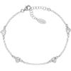 Amen Bracciale in Argento 925, della collezione San Valentino 2024, con zirconi bianchi, colore rodio Lungh. 16 + 3 cm charm ⌀ 4 mm