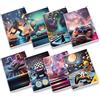 Pigna, Maxi Quaderno Electronic Games, f.to A4 21x29,7 cm., pagine 80 + risguardo, carta 80 g/m², interno 1R, Righe per Medie e Superiori, Copertine Assortite, 10 pezzi