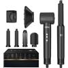 UKLISS Air Styler 7 in 1, Hair Styler Spazzola Asciugacapelli 1400W Spazzola Modellante ad Aria per Capelli Ricci Volumizzante Lisciante [110000 RPM] Spazzola Aria Calda Arricciacapelli Phon(Nero)