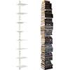 ART-GIFTREE Scaffali galleggianti da parete, libreria sospesa invisibile, a 8 ripiani, colonna vertebrale verticale, montaggio a parete e salvaspazio, organizer per libri in metallo resistente, per
