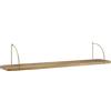 WOHNLING Mensola da Muro 120x25x22 cm Legno Massello di Mango e Metallo | Libreria a Parete Cameretta | Ripiano Moderno Scaffale Sospeso