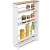 bomoe Carrello da Cucina Bianco Quercia Hylla - scaffale da Cucina 50x79x15 cm - Carrello con Ruote, 3 ripiani e piano lavoro in legno FSC® - Carrello da portata - mobile da Cucina e da Bagno