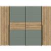 AVANTI TRENDSTORE - Fahda - Armadio in legno laminato nel colore quercia/salvia con ante battenti e scorrevoli, all'interno con appendiabiti e ripiani. Dimensioni LAP 270,3x210x61,2 cm
