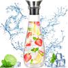 ZHHGOO 1500ml Brocca,Caraffa Vetro,Brocca per Acqua in Vetro Coperchio Inox per Succo Caldo Freddo,tè,Latte,Bevande Ghiacciate,Caffè e Vino Rosso