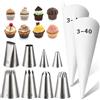 Draupnir Set di Sac a Poche Professionali, 2 Sac a Poche Riutilizzabile 40 cm Viene con 8 Diversi Ugelli in Acciaio Inossidabile, Sac a Poche Cotone Grandi per Decorare Torte, Cupcakes, Biscotti